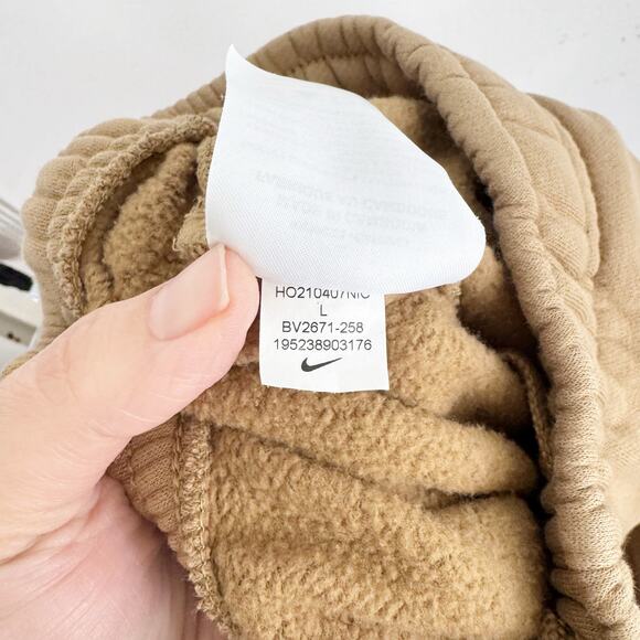 Nike Club Cuffed Pull On Sweatpants Pants Flax and White Logo Comfy Casual L - Picture 13 of 13